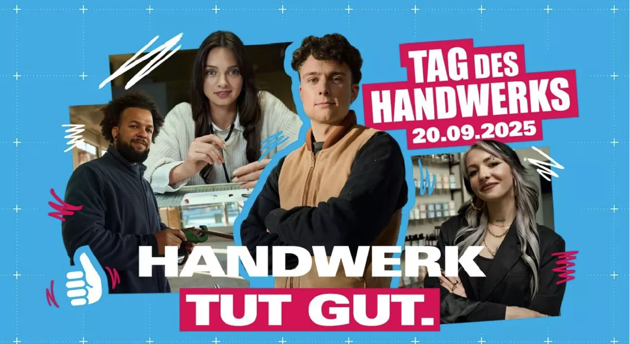 Plakat, das den Termin des 20.09.2025 zeigt, den Tag des Handwerks