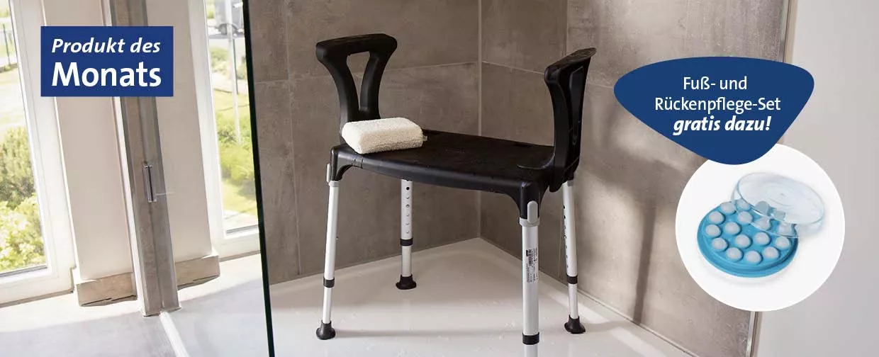 RUSSKA laguna Duschhocker mit Armlehnen im modernen Badezimmer